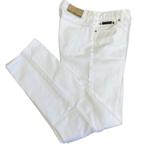 Vintage Y2K DKNY Jeans Straight Leg High Waist White USA Made Size 6 - Picture 4 of 15